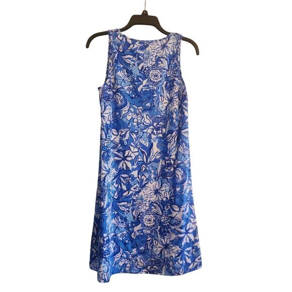 Lilly Pulitzer  Lela Henley tank dress Blue tang flocking  size small - Picture 5 of 10